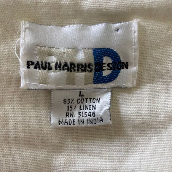 Paul Harris Design Off White Cream Whimsical Coquette Flower Linen Vest Top L - Picture 7 of 7